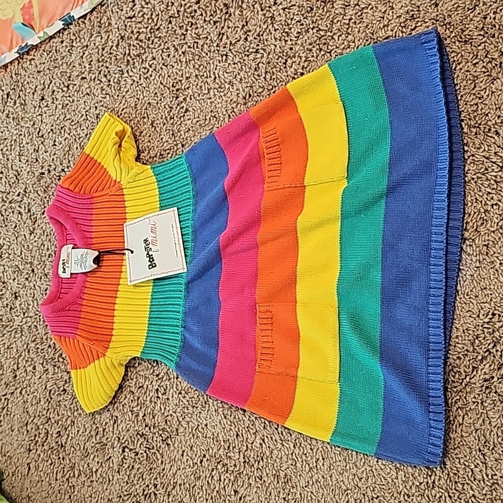 Size 2 Cotton sweater rainbow dress. NwT